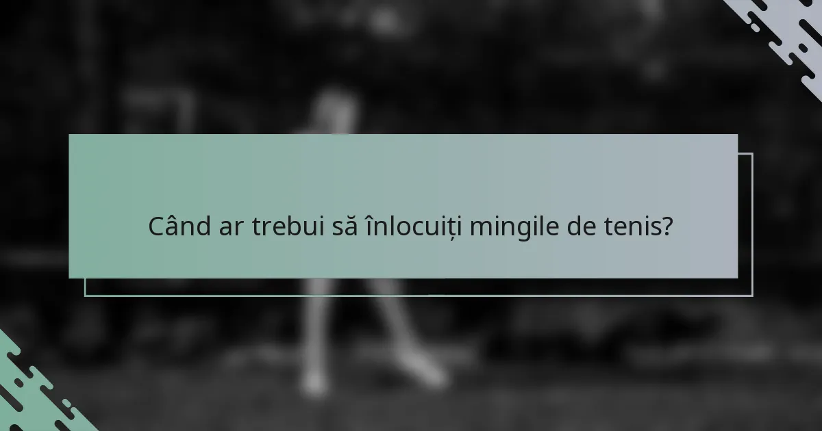 Când ar trebui să înlocuiți mingile de tenis?