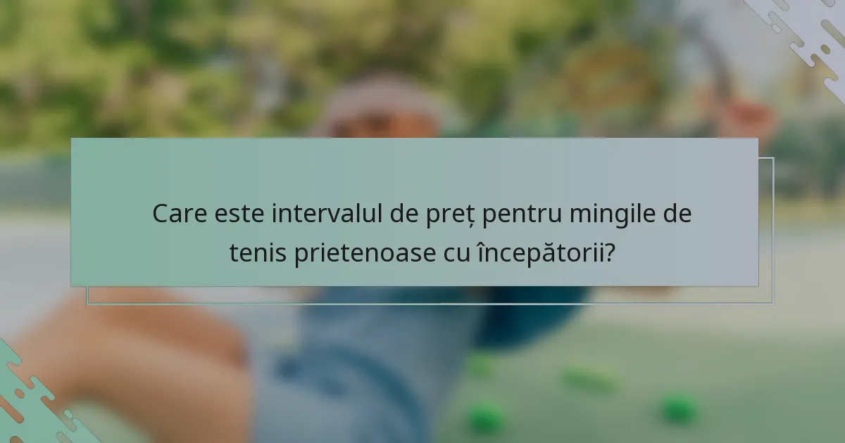 Care este intervalul de preț pentru mingile de tenis prietenoase cu începătorii?