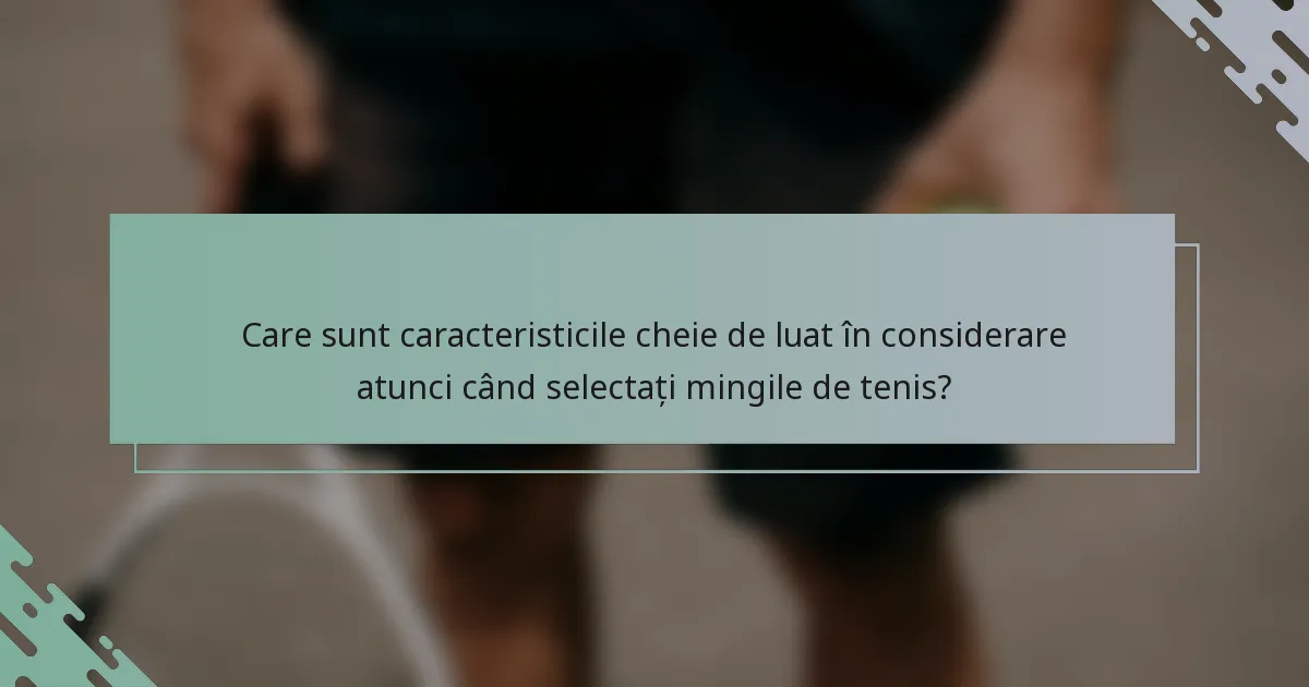 Care sunt caracteristicile cheie de luat în considerare atunci când selectați mingile de tenis?