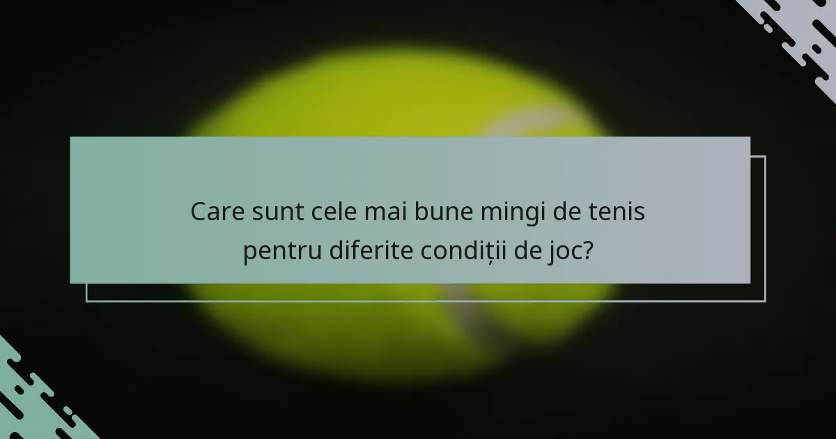Care sunt cele mai bune mingi de tenis pentru diferite condiții de joc?