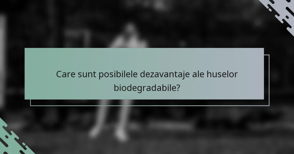 Care sunt posibilele dezavantaje ale huselor biodegradabile?