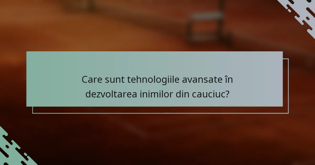 Care sunt tehnologiile avansate în dezvoltarea inimilor din cauciuc?