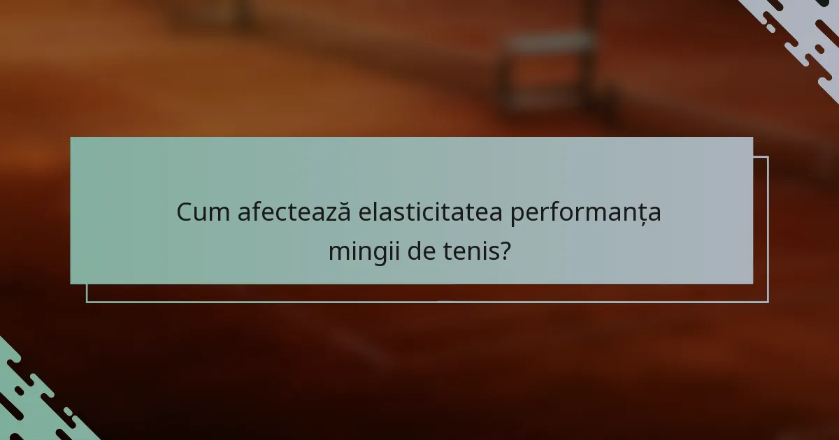 Cum afectează elasticitatea performanța mingii de tenis?