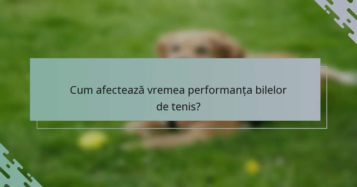 Cum afectează vremea performanța bilelor de tenis?