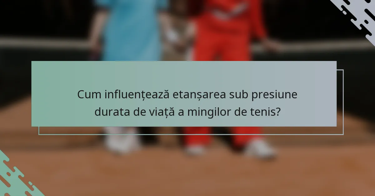 Cum influențează etanșarea sub presiune durata de viață a mingilor de tenis?